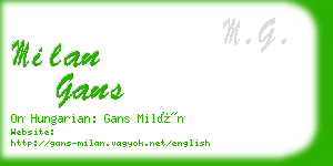 milan gans business card